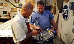 A BOP correctional officer instructs a federal inmate.